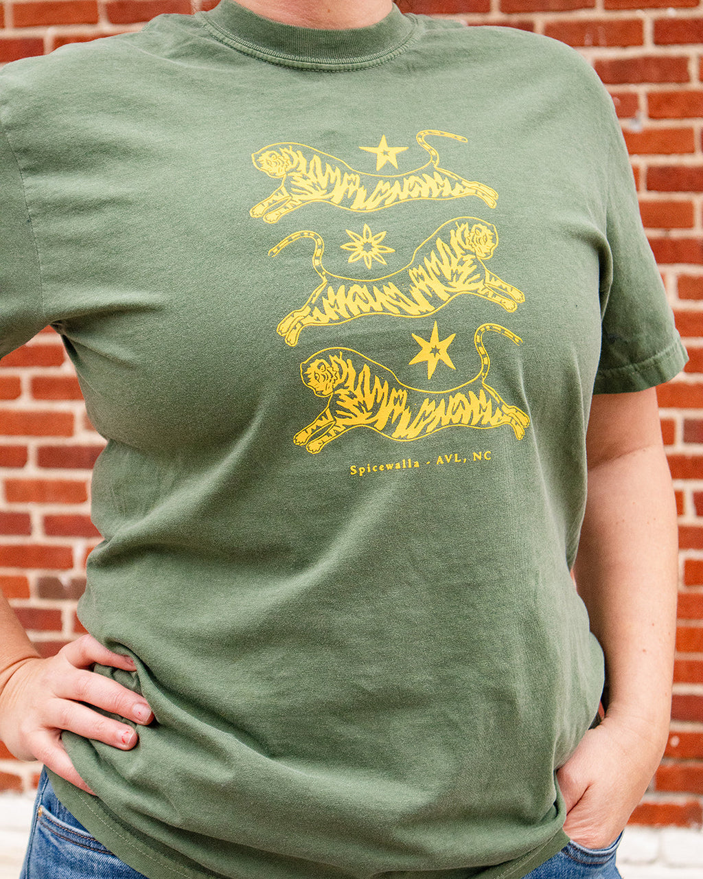 Spicewalla Tiger T-Shirt in Olive