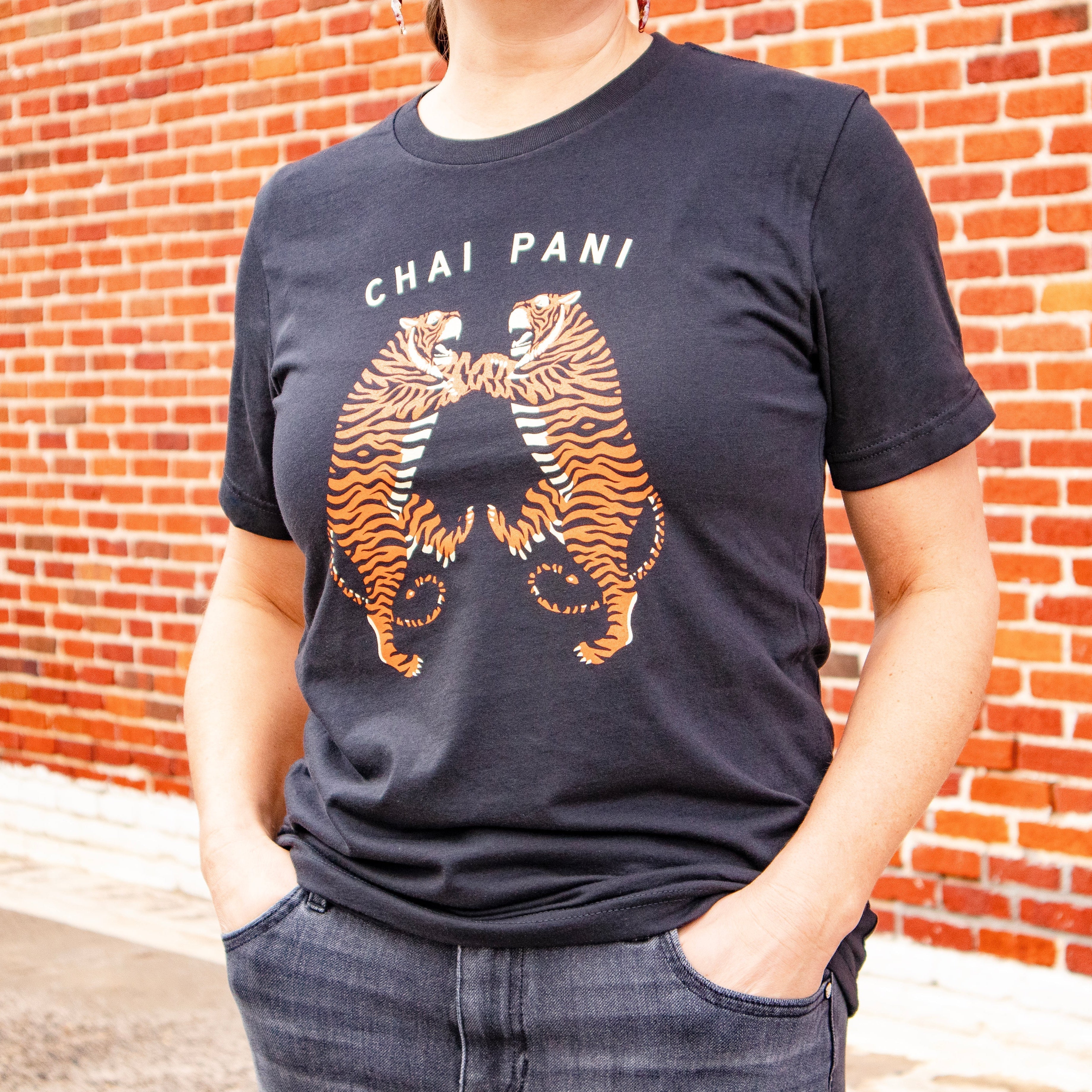 Chai Pani Tiger T-shirt in Black